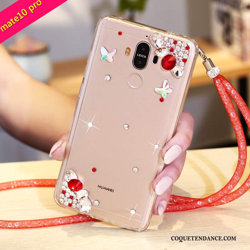 Huawei Mate 10 Pro Coque Violet Étui Protection Strass