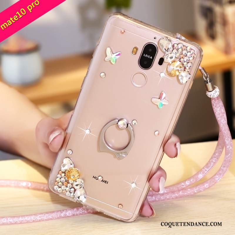 Huawei Mate 10 Pro Coque Violet Étui Protection Strass