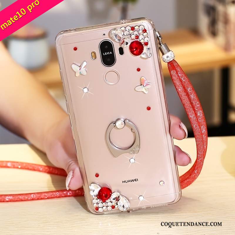 Huawei Mate 10 Pro Coque Violet Étui Protection Strass