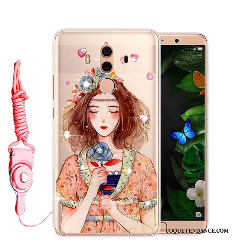 Huawei Mate 10 Pro Coque Étui Rose De Téléphone Fluide Doux