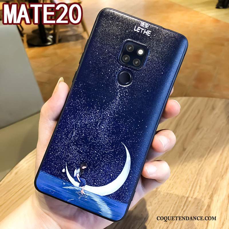 Huawei Mate 20 Coque De Téléphone Marque De Tendance Bleu Gaufrage Créatif