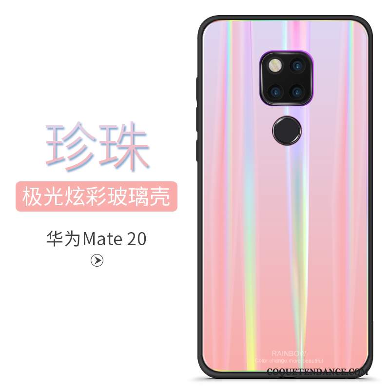 Huawei Mate 20 Coque Verre Coloré Nouveau Rose Personnalité