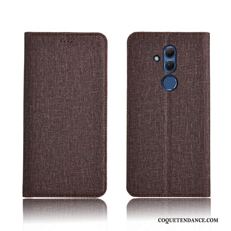 Huawei Mate 20 Lite Coque Bleu Cuir Véritable Fluide Doux Étui Protection