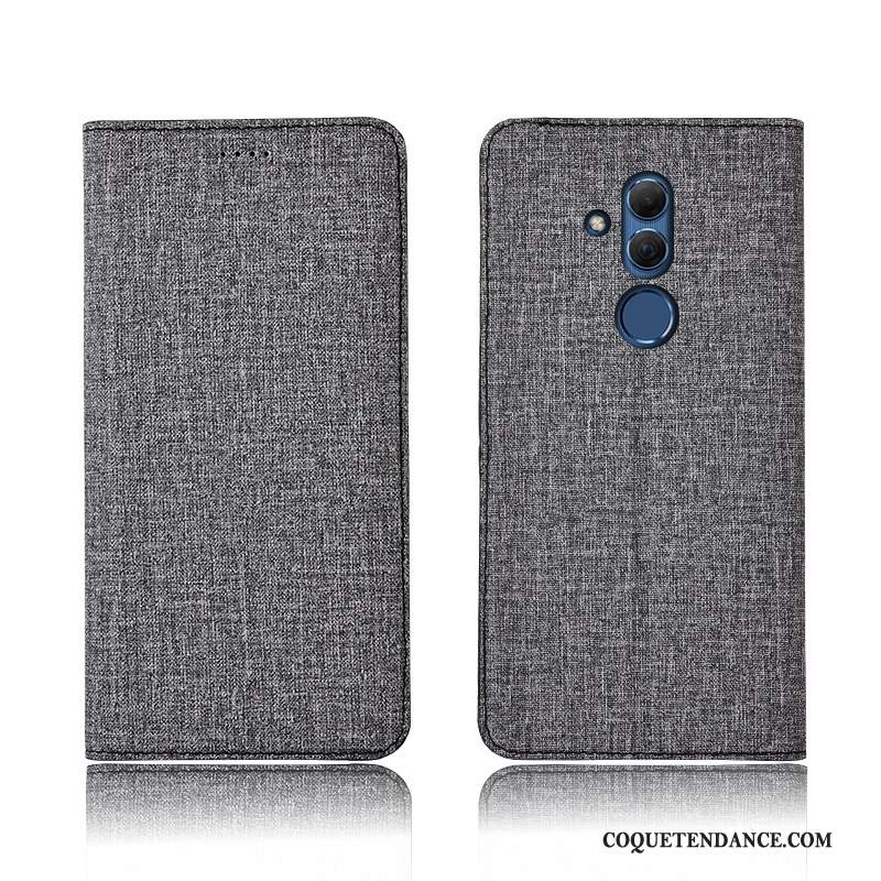 Huawei Mate 20 Lite Coque Bleu Cuir Véritable Fluide Doux Étui Protection