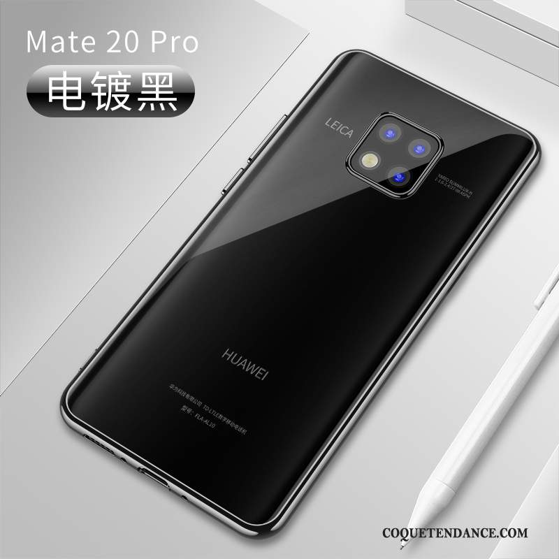 Huawei Mate 20 Pro Coque Incassable Luxe Silicone Blanc Transparent