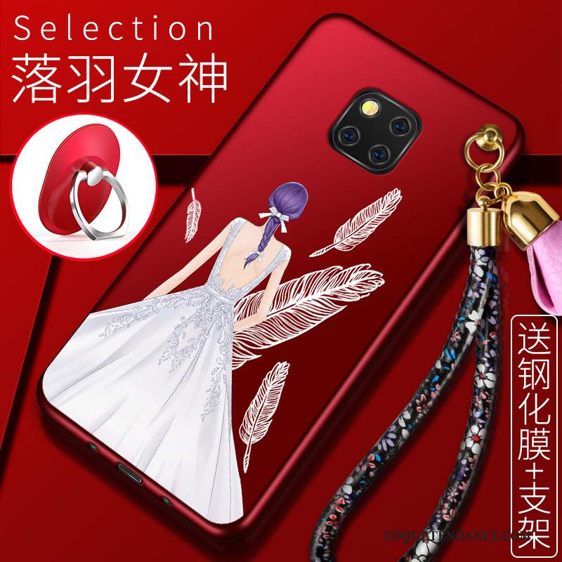 Huawei Mate 20 Rs Coque De Téléphone Rouge Étui Ornements Suspendus Fluide Doux