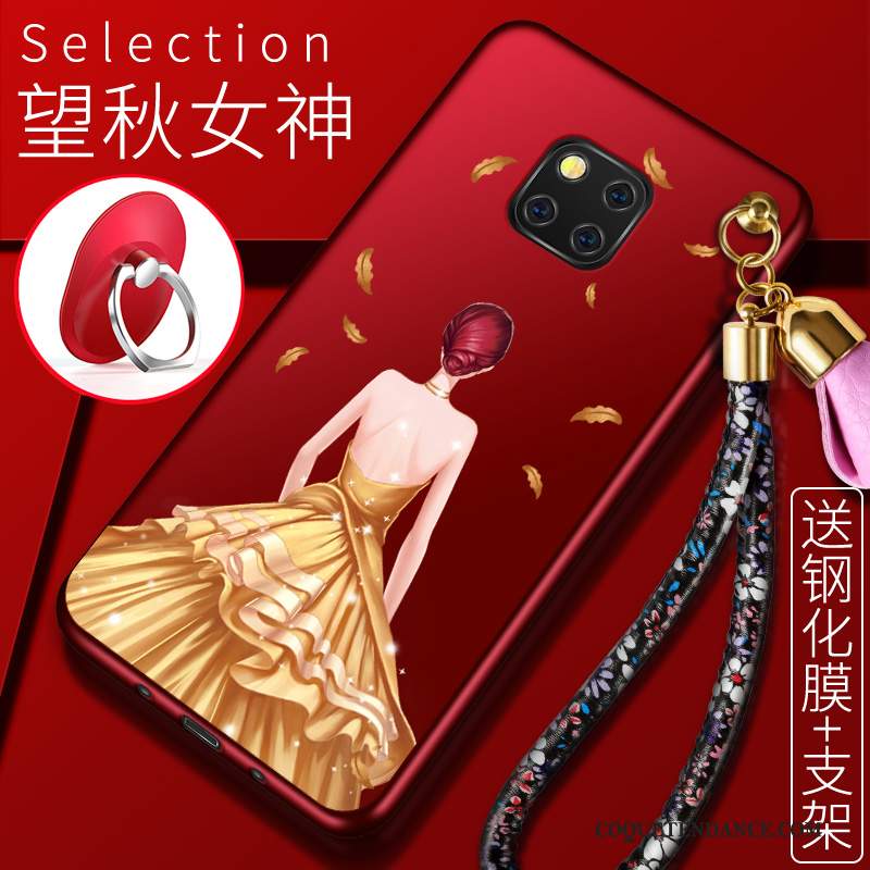 Huawei Mate 20 Rs Coque De Téléphone Rouge Étui Ornements Suspendus Fluide Doux