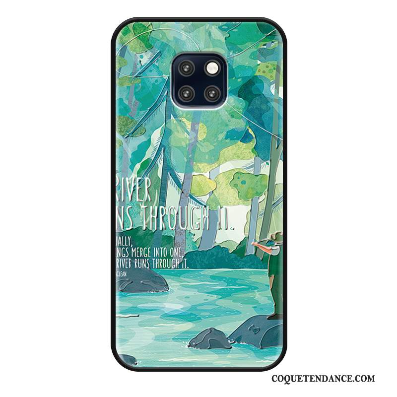 Huawei Mate 20 Rs Coque Fleur Incassable Étui Petit Vert