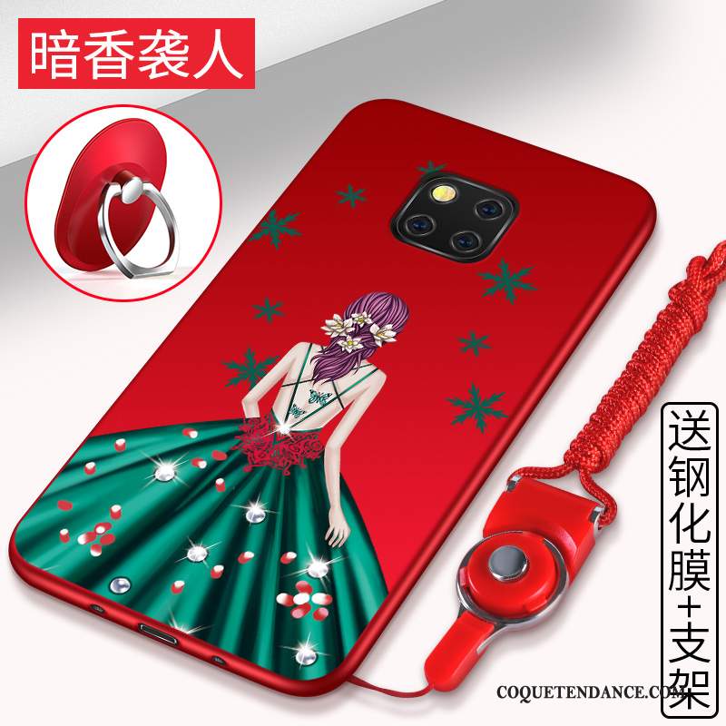 Huawei Mate 20 Rs Coque Protection Rouge Étui Fluide Doux De Téléphone