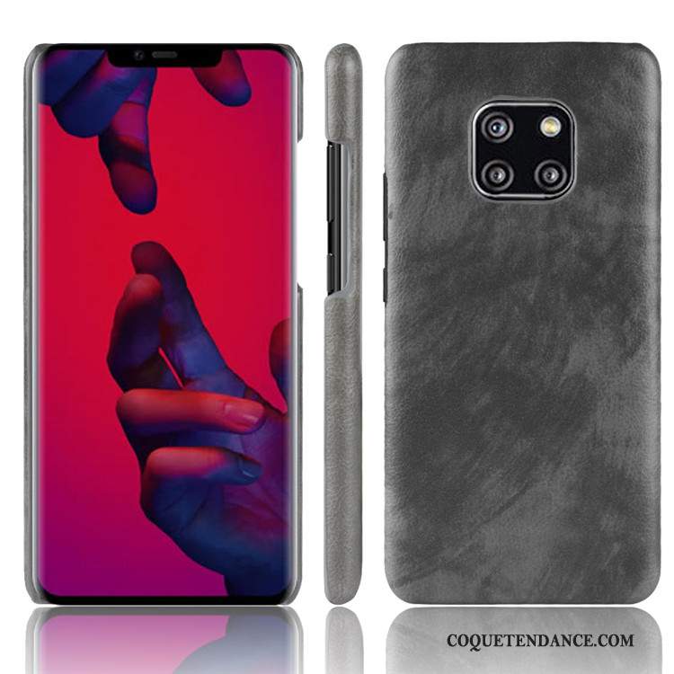 Huawei Mate 20 Rs Coque Étui De Téléphone Difficile Cuir Rouge