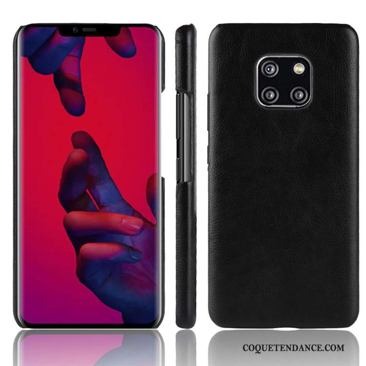 Huawei Mate 20 Rs Coque Étui De Téléphone Difficile Cuir Rouge