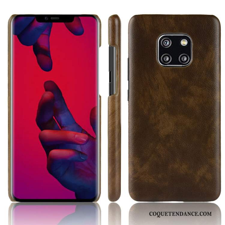 Huawei Mate 20 Rs Coque Étui De Téléphone Difficile Cuir Rouge