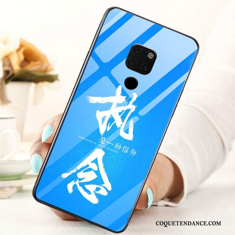 Huawei Mate 20 X Coque Personnalité Créatif Bleu Protection Verre