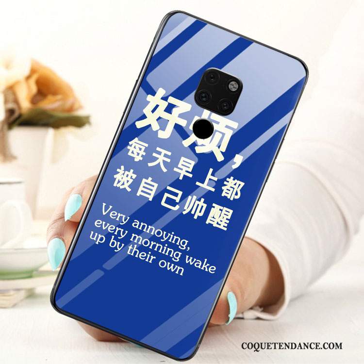 Huawei Mate 20 X Coque Personnalité Créatif Bleu Protection Verre