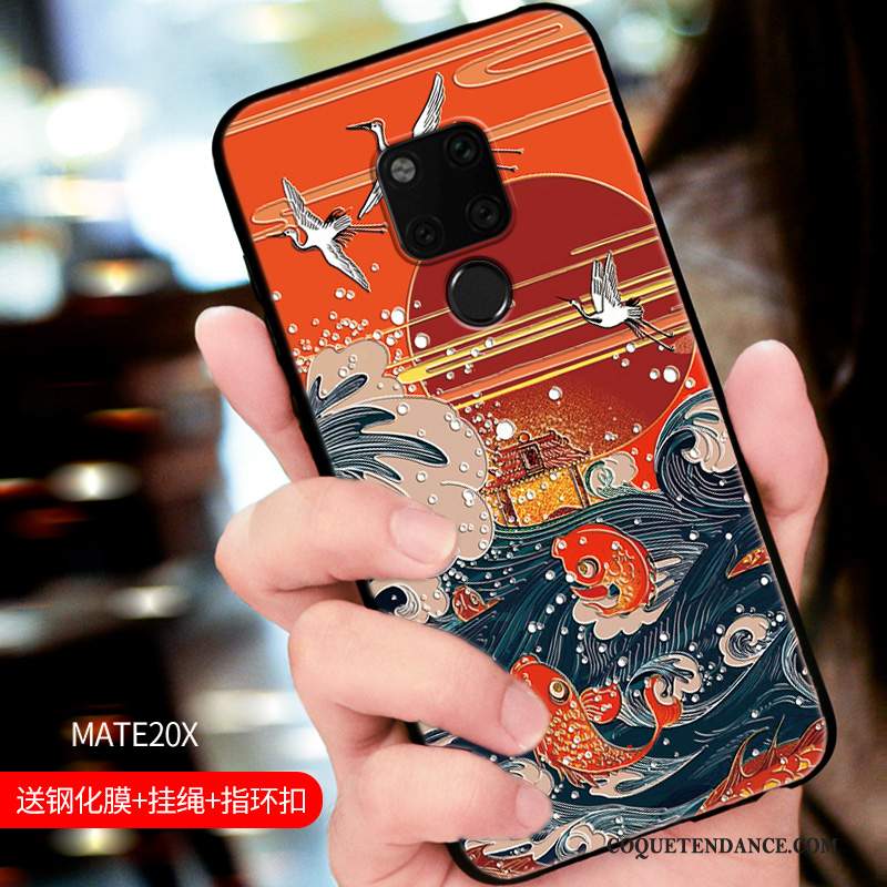 Huawei Mate 20 X Coque Personnalité Protection Fluide Doux Nouveau Délavé En Daim