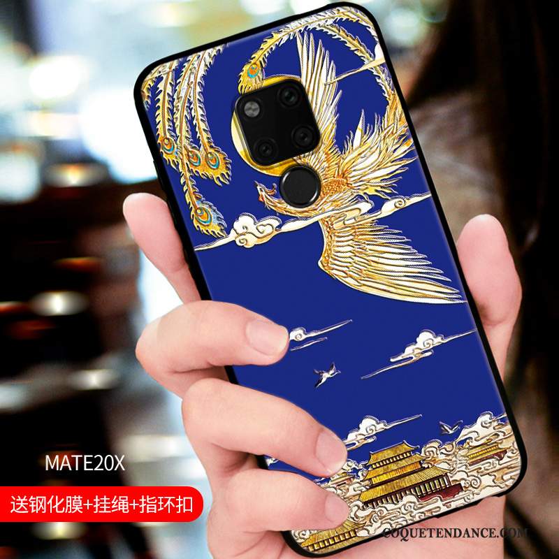 Huawei Mate 20 X Coque Personnalité Protection Fluide Doux Nouveau Délavé En Daim