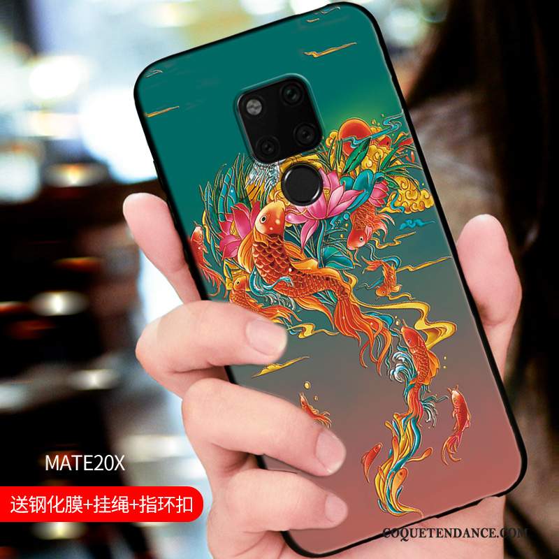 Huawei Mate 20 X Coque Personnalité Protection Fluide Doux Nouveau Délavé En Daim