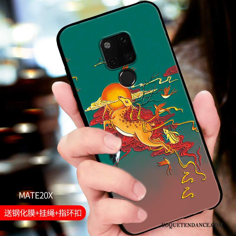 Huawei Mate 20 X Coque Personnalité Protection Fluide Doux Nouveau Délavé En Daim