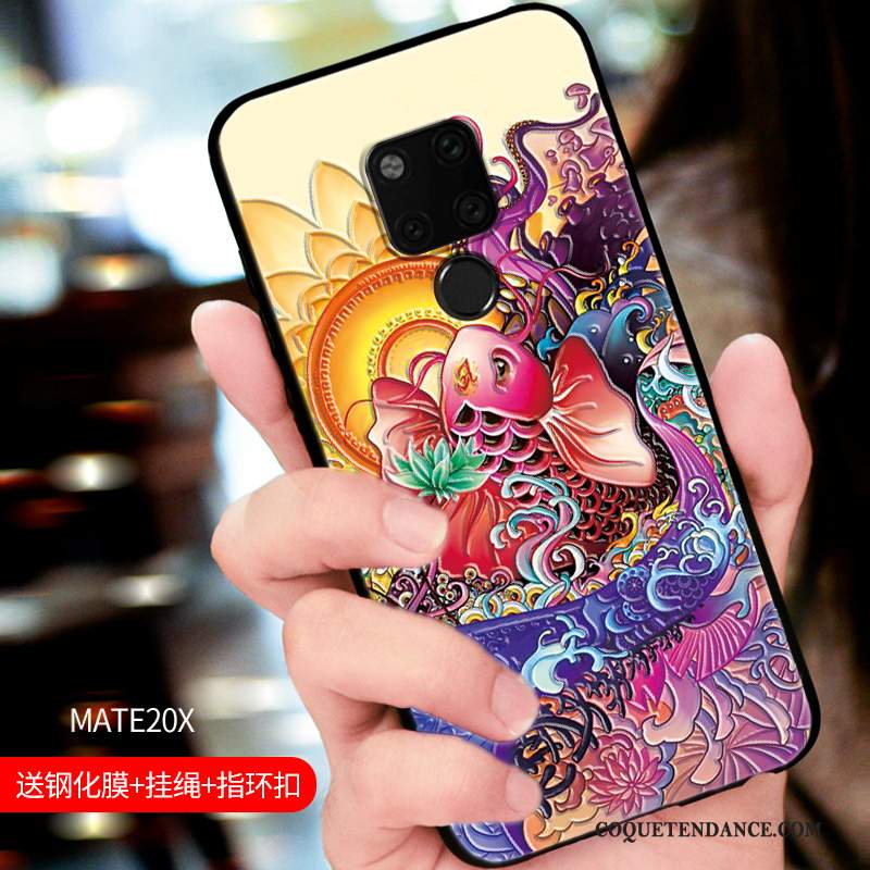 Huawei Mate 20 X Coque Personnalité Protection Fluide Doux Nouveau Délavé En Daim