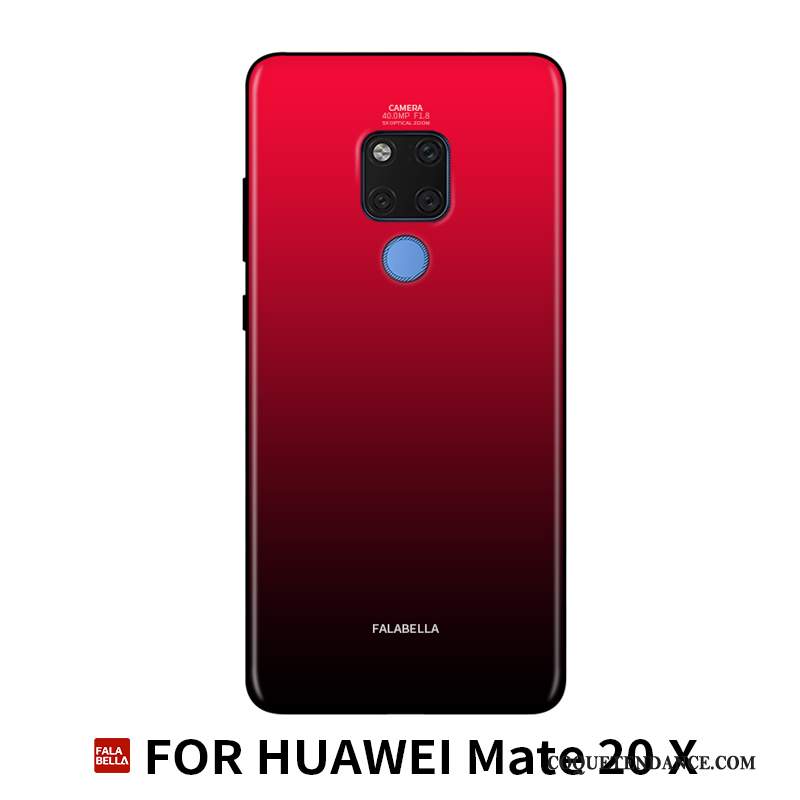Huawei Mate 20 X Coque Protection Personnalité Verre Bleu Ornements Suspendus