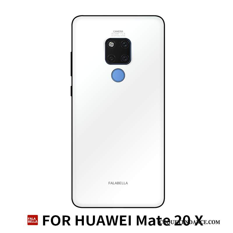 Huawei Mate 20 X Coque Protection Personnalité Verre Bleu Ornements Suspendus