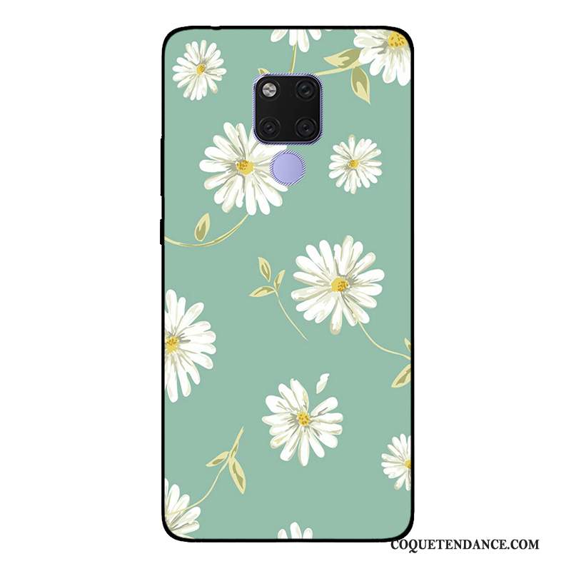 Huawei Mate 20 X Coque Silicone Peinture Vert Fluide Doux Protection