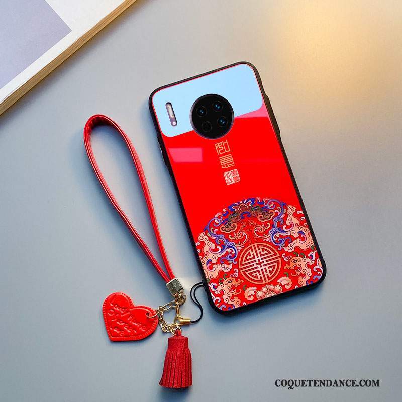 Huawei Mate 30 Coque Net Rouge Silicone Incassable Rat Protection