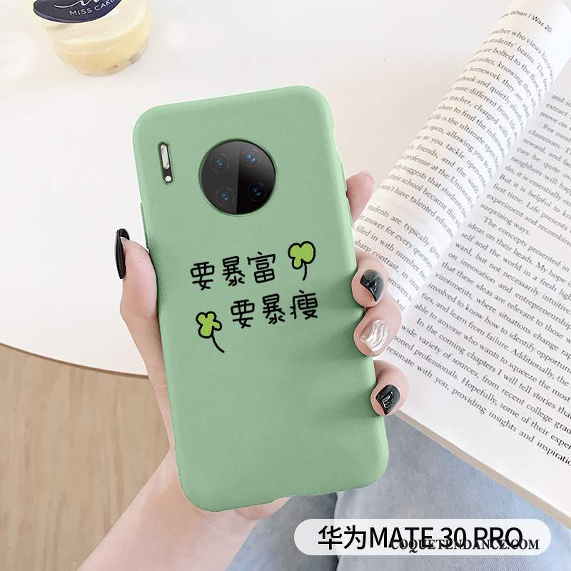 Huawei Mate 30 Pro Coque Fluide Doux Vert Silicone Tout Compris