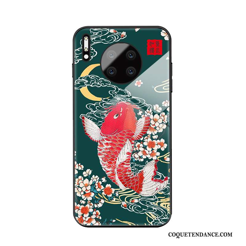 Huawei Mate 30 Pro Coque Net Rouge Incassable Verre Trempé Vert Tendance