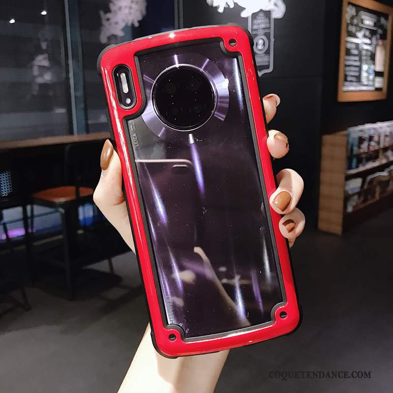 Huawei Mate 30 Pro Coque Transparent De Téléphone Fluide Doux Border Rose
