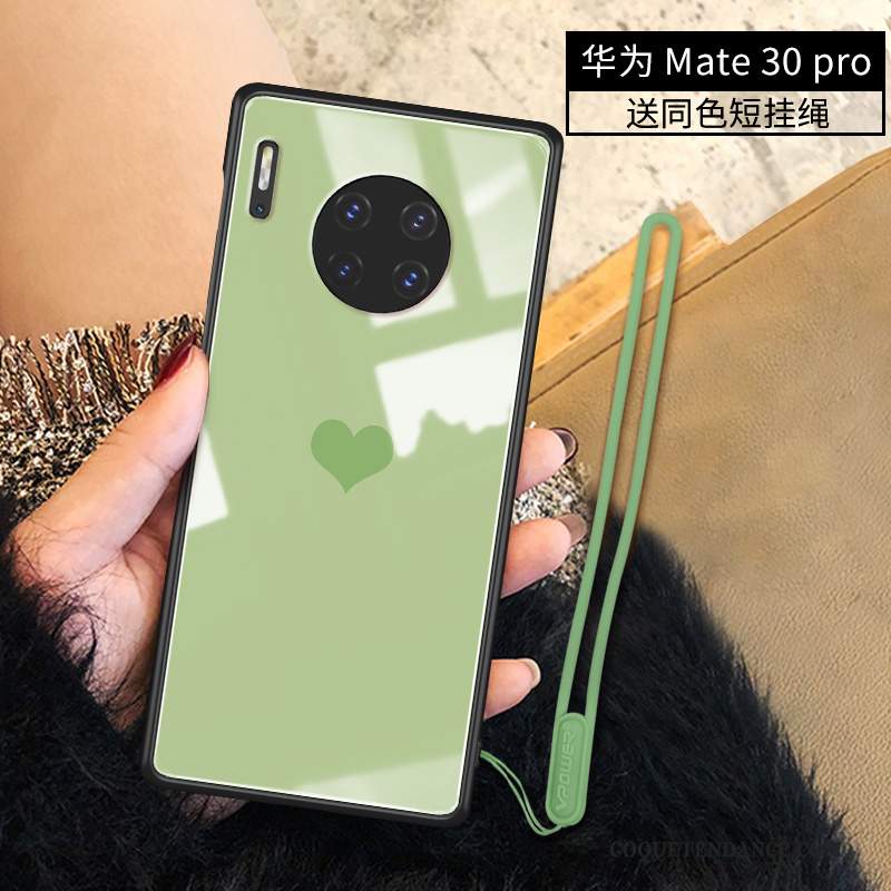 Huawei Mate 30 Pro Coque Verre De Téléphone Silicone Très Mince Amour