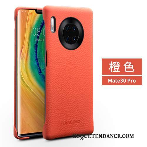 Huawei Mate 30 Pro Coque Étui En Cuir Rouge De Téléphone Couvercle Arrière Cuir Véritable