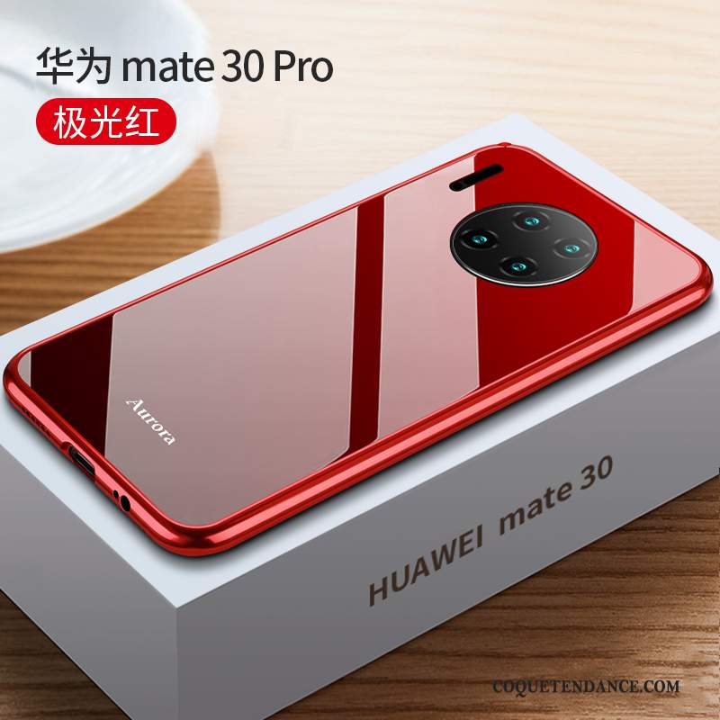 Huawei Mate 30 Pro Coque Étui Protection Noir Très Mince Net Rouge