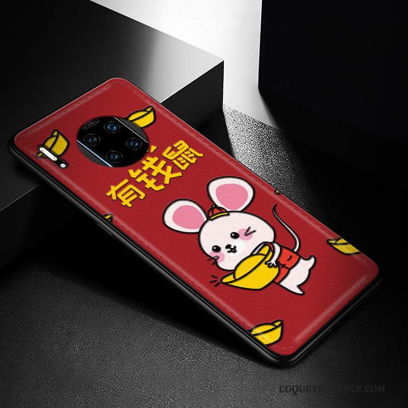 Huawei Mate 30 Rs Coque Gaufrage Créatif Rat Étui De Téléphone