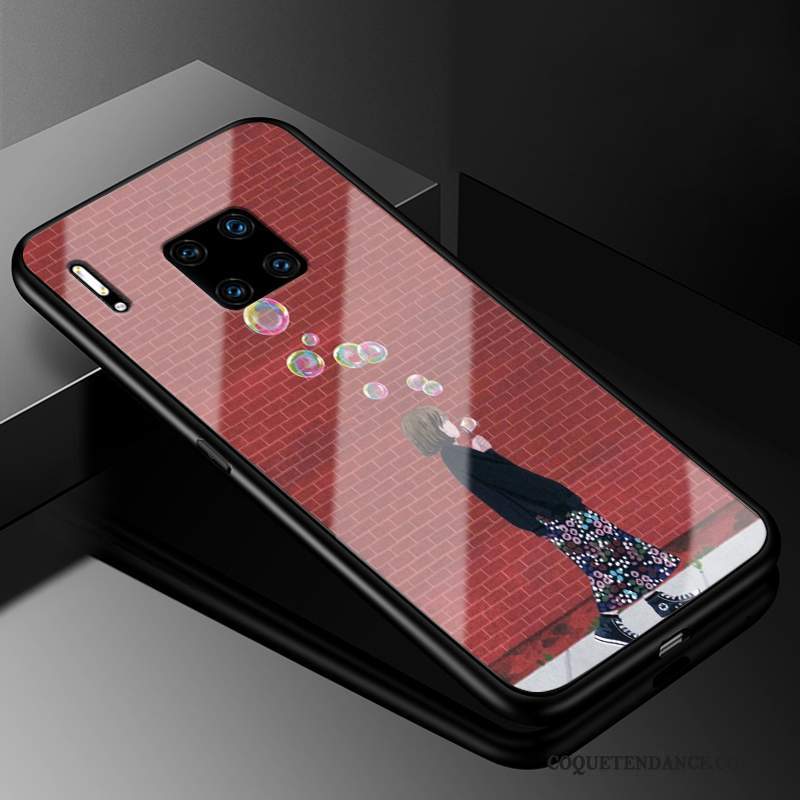 Huawei Mate 30 Rs Coque Protection Étui Verre Rouge