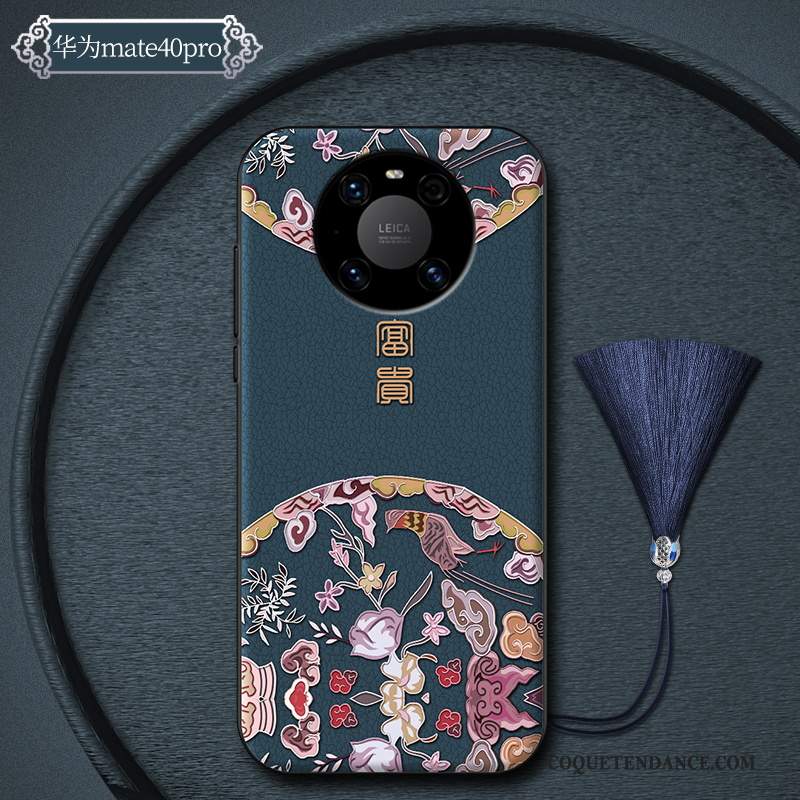 Huawei Mate 40 Pro Coque Personnalité Très Mince Luxe Bleu De Téléphone