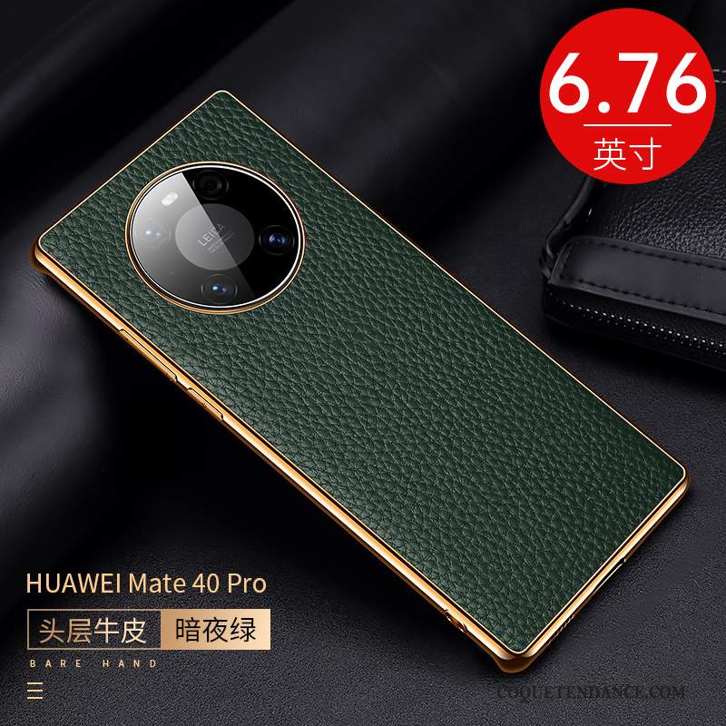 Huawei Mate 40 Pro Coque Protection Litchi Modèle Fleurie De Téléphone Incassable