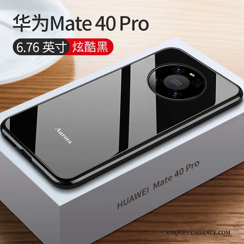 Huawei Mate 40 Pro Coque Étui Border Rouge Net Rouge