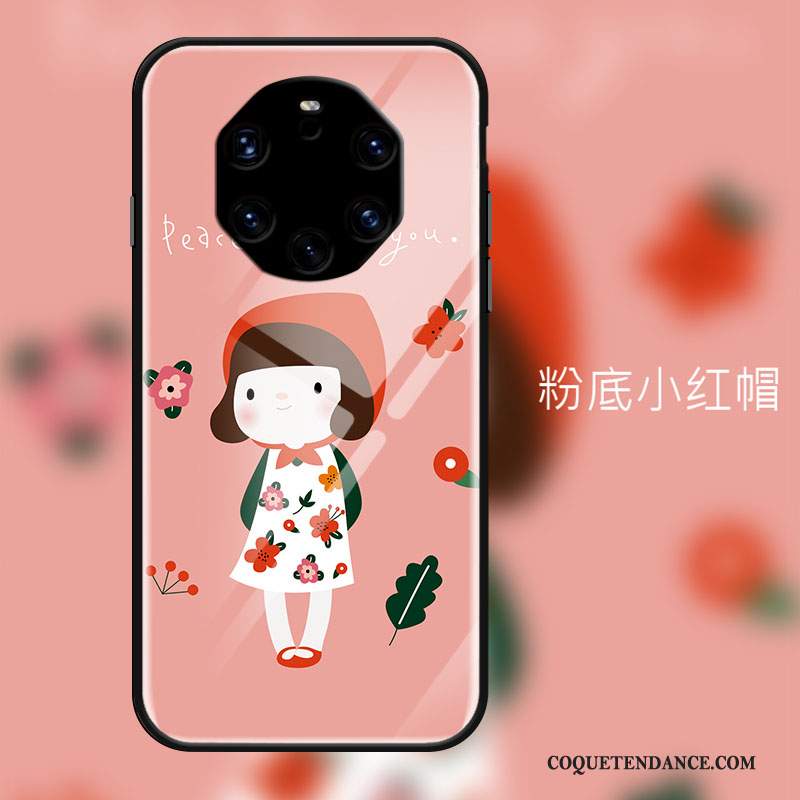 Huawei Mate 40 Rs Coque Protection Rose Verre Trempé De Téléphone Étui