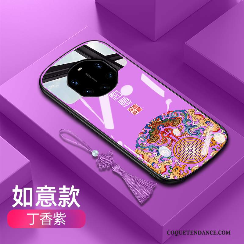 Huawei Mate 40 Rs Coque Violet Miroir Nouveau Silicone Net Rouge