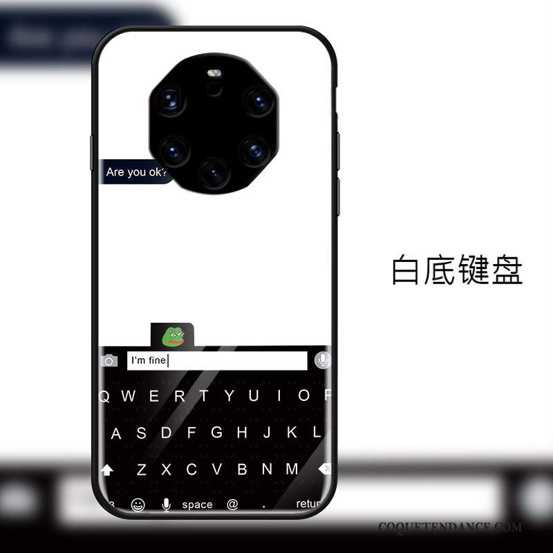 Huawei Mate 40 Rs Coque Étui Noir Verre Protection Tendance