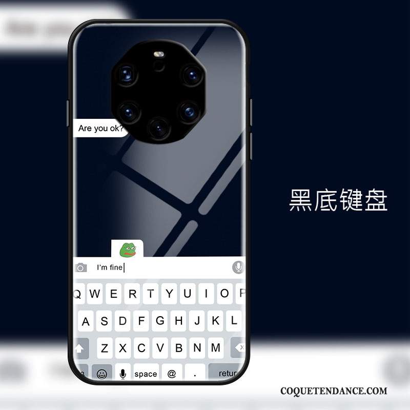 Huawei Mate 40 Rs Coque Étui Noir Verre Protection Tendance