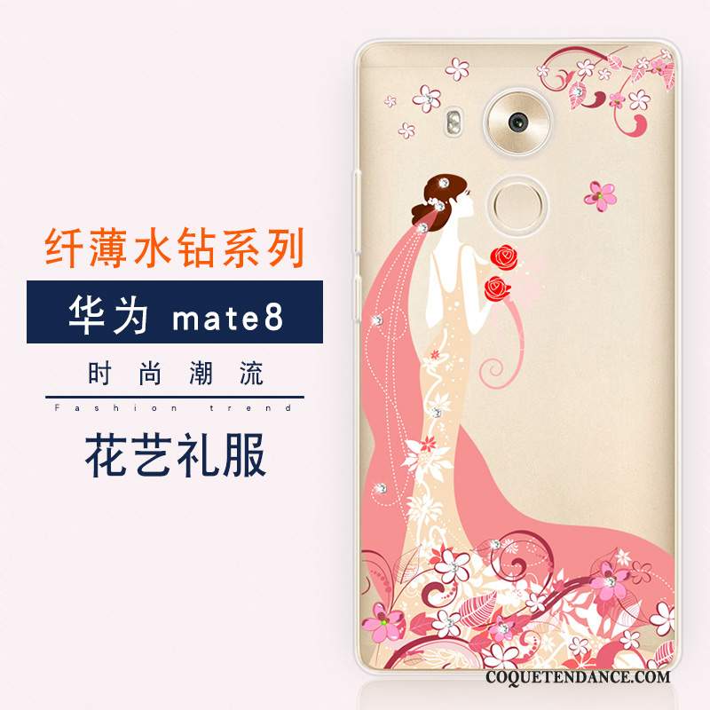 Huawei Mate 8 Coque Étui Protection Tendance Fluide Doux Strass