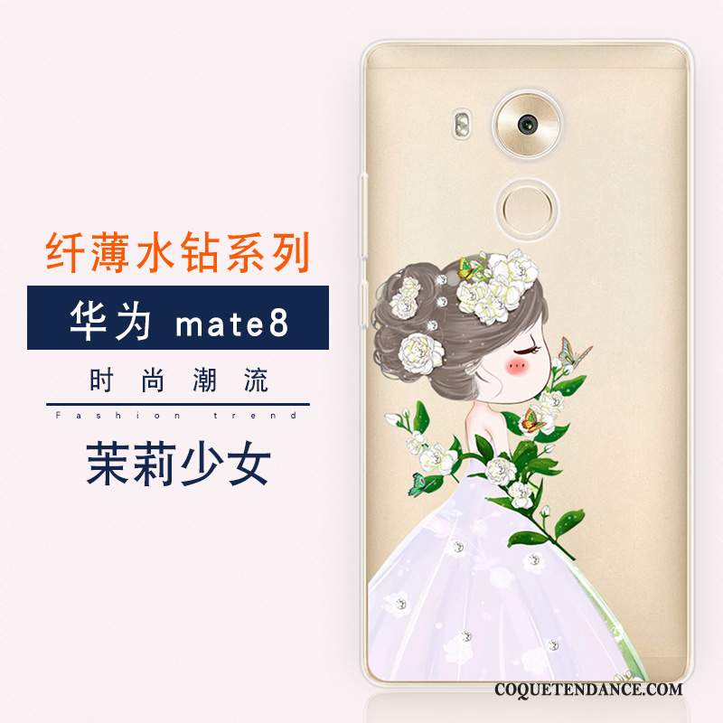 Huawei Mate 8 Coque Étui Protection Tendance Fluide Doux Strass