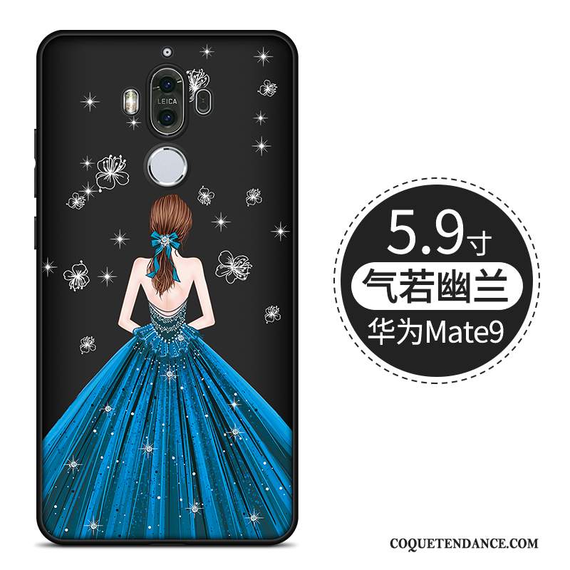 Huawei Mate 9 Coque Créatif Incassable Délavé En Daim Étui Noir