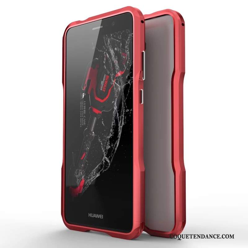 Huawei Mate 9 Coque De Téléphone Métal Protection Border Rouge