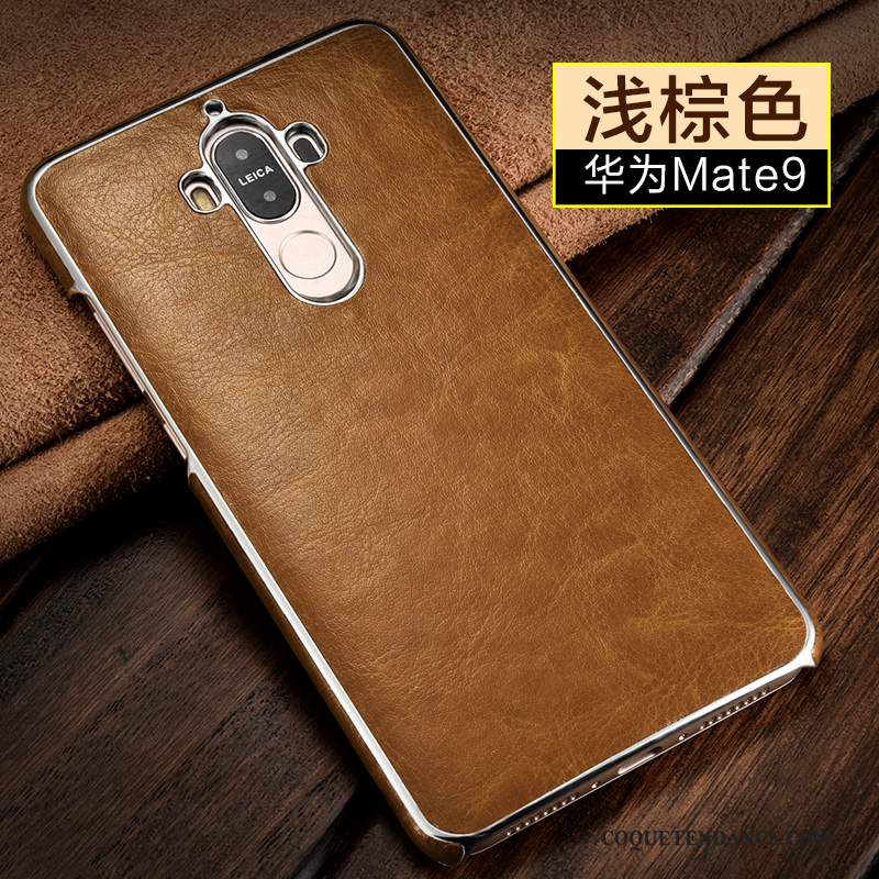 Huawei Mate 9 Coque De Téléphone Étui En Cuir Or Incassable Mode