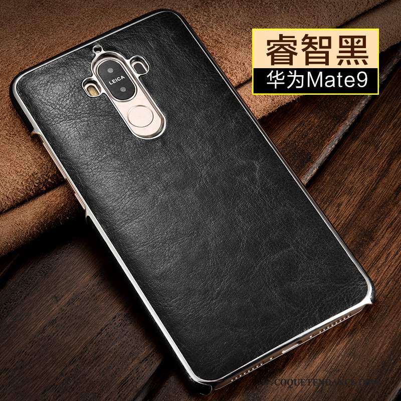Huawei Mate 9 Coque De Téléphone Étui En Cuir Or Incassable Mode
