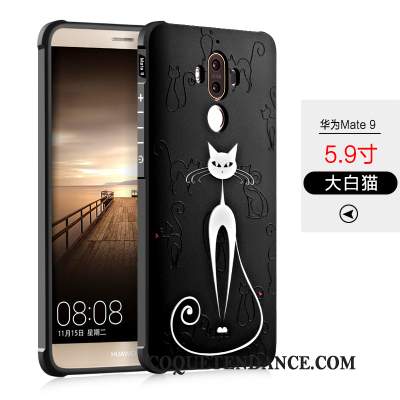 Huawei Mate 9 Coque Dessin Animé Tout Compris Incassable Noir Étui