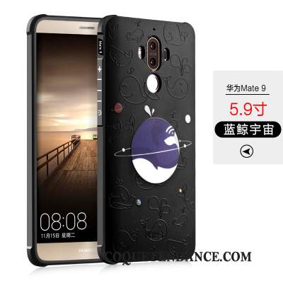Huawei Mate 9 Coque Dessin Animé Tout Compris Incassable Noir Étui